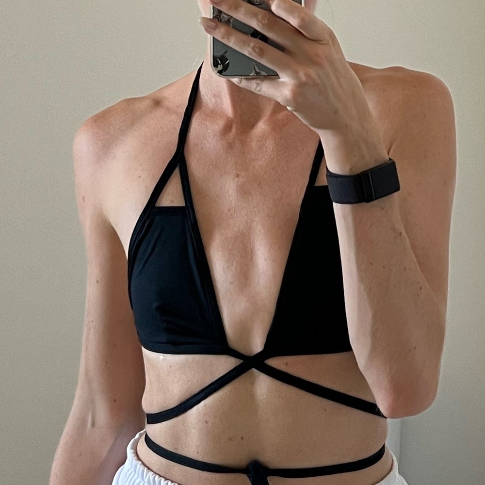 VICTORIA SECRET/ L* SPACE SWIM BLACK BIKINI